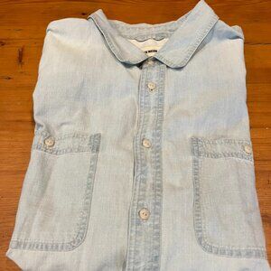Buck Mason Chambray Shirt Blue  - Large